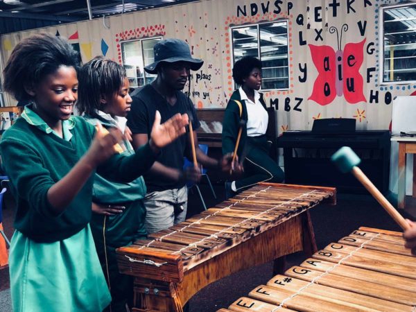 A marimba class at the Imvula Music Program in South Africa