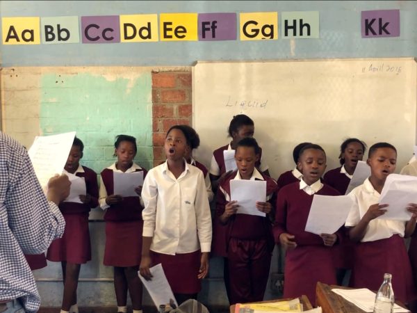 A vocal lesson at the Imvula Music Program in South Africa