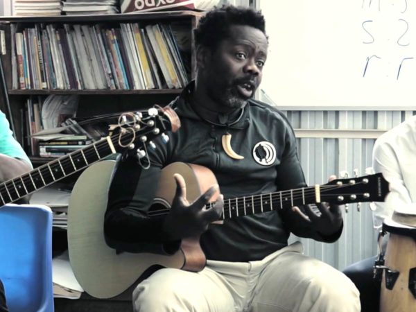 Mermans Mosengo teaches the blues at the Imvula Music Program